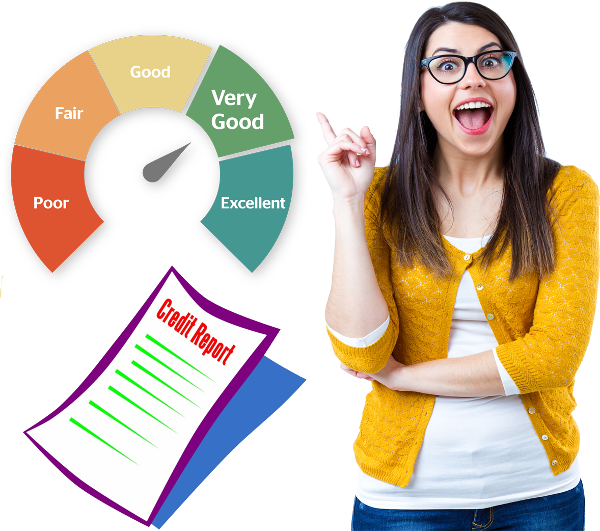 Woman checking her credit score on a phone