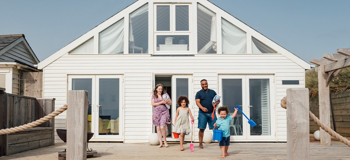 Home equity planning with notes and clock